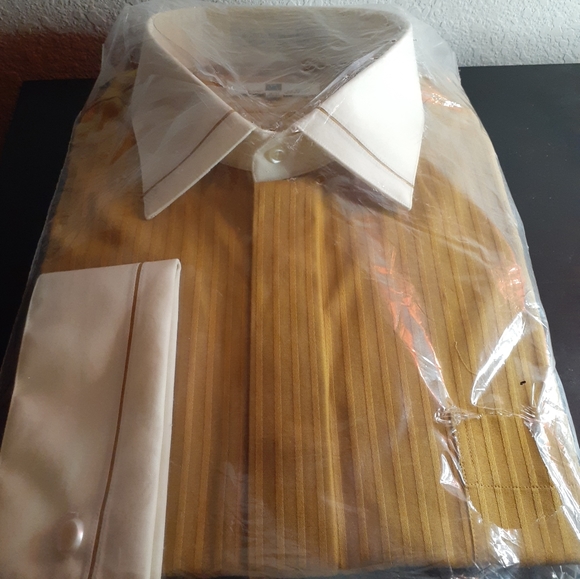 GORGEOUS NEW Italo Mondo Size 36 Tan Dress Shirt - Picture 1 of 4